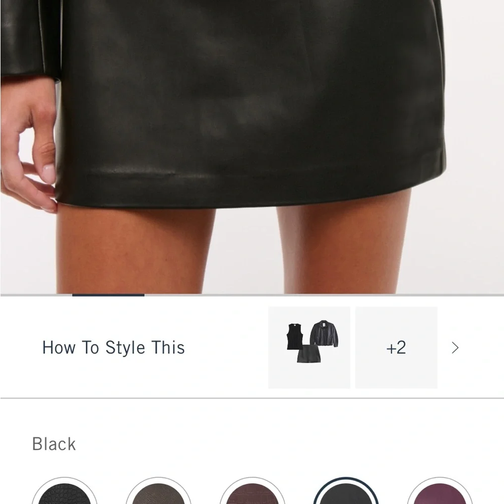 Abercrombie & Fitch Black Leather Mini Skort - Picture 2 of 6